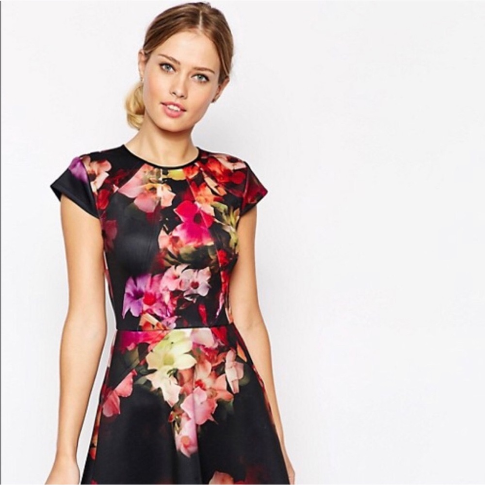 Ted Baker floral print dress size 1